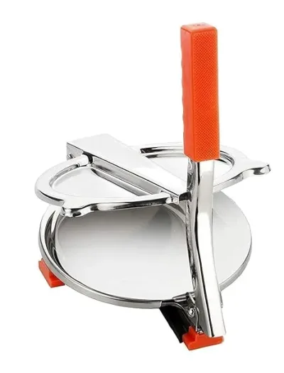 Stainless Steel 6.5 Inch Roti & Puri Maker Press Manual Hand Press Roti Maker with Handle for Chapati